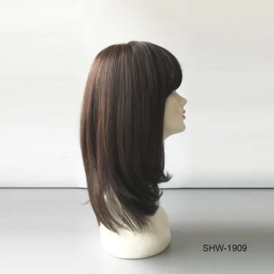 China Wholesale Good Quality Handtied Human Hair Long Black Straight Hair Wigs 566