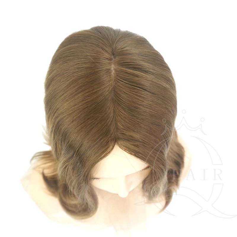 Women Sheitels and Jewish Wigs Silk Top Wigs A15 Inches Euorpean Hair Wigs Light Brown Color Straight Human Virgin Hair Wigs Skin Top Wigs Perruque