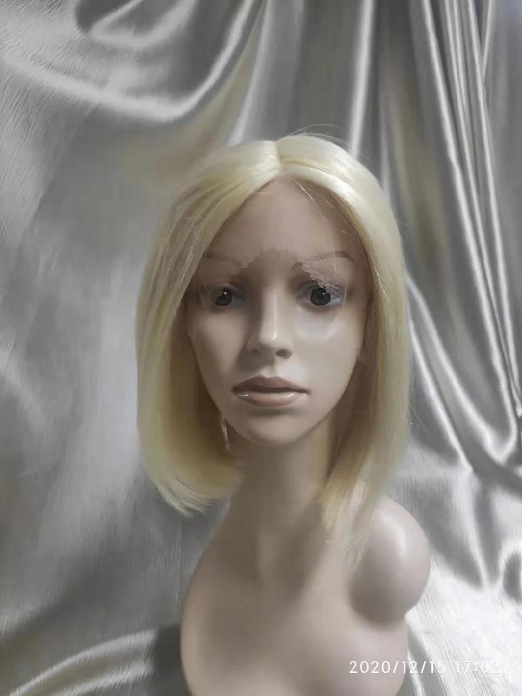 Large Stock Factory Price Short Human Hair Blonde Color Bob Wigs with T-Lace Part