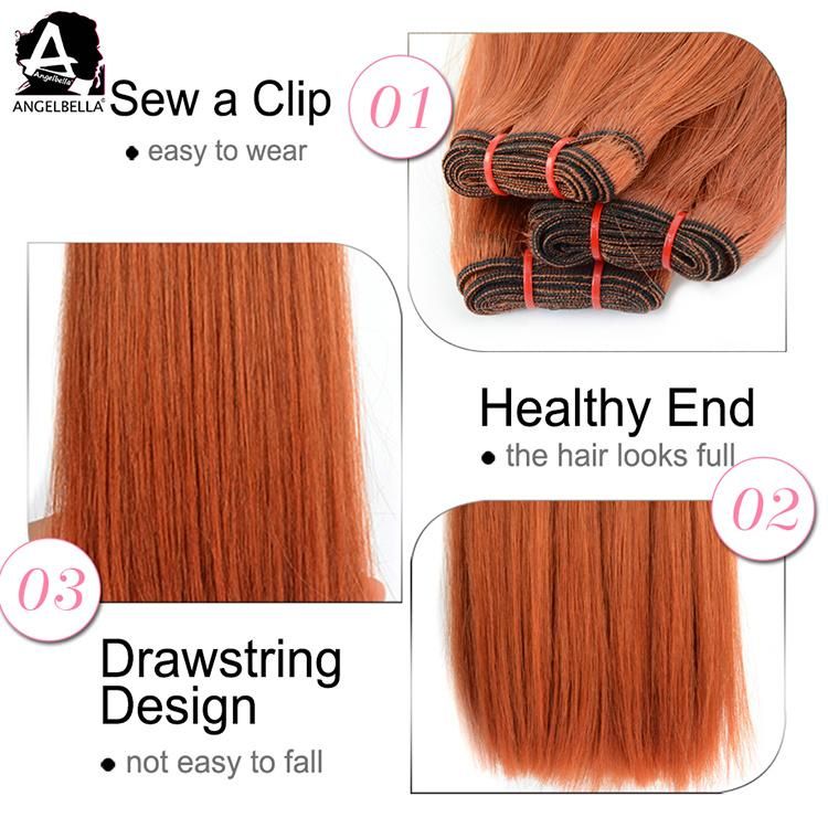 Angelbella Raw Indian Silky Straight Hair Bundles 530# Remy Human Hair Weft