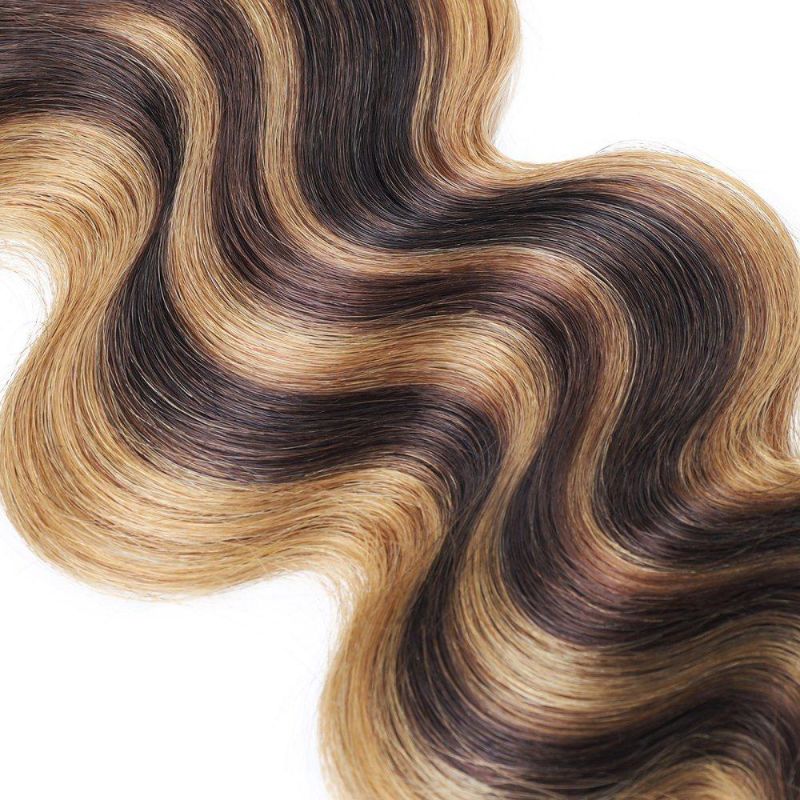 9A Brazilian Hair Ombre 4*4 Lace Frontal Closure Body Wave Hair Weaving