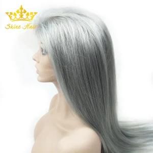 Gray Color Full Lace Wig 100% Brazilian Remy Human Hair High Quality