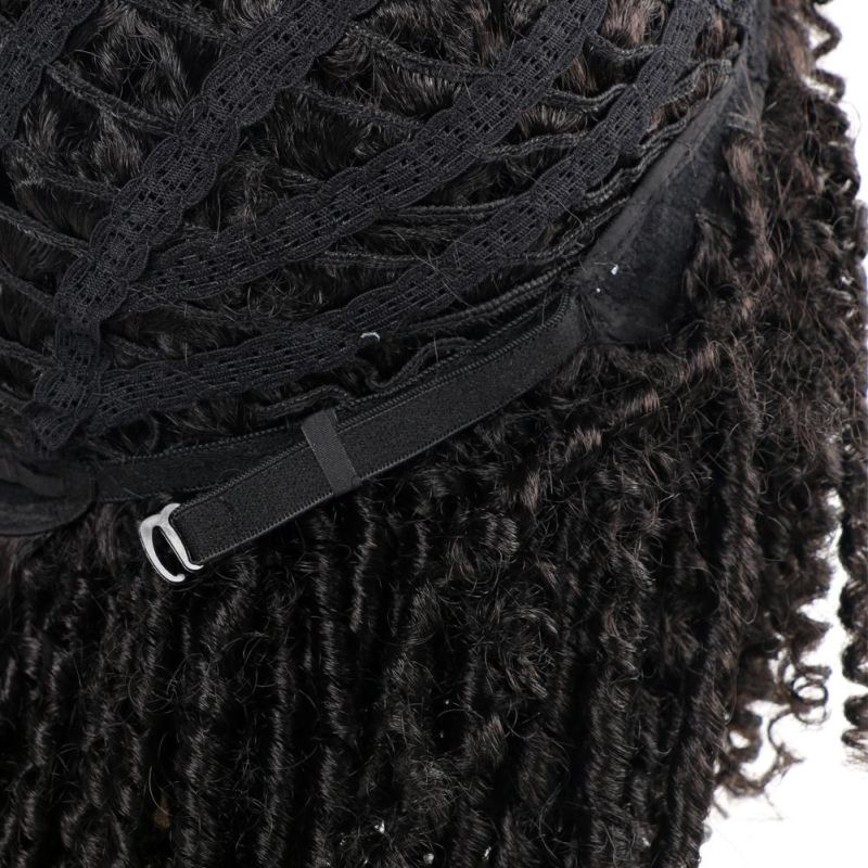 Fashion Roll Twist Ombre Dreadlock Braided Wig Short Curly Synthetic Hair Wigs for Black Afo Women Daily Natural Wigs