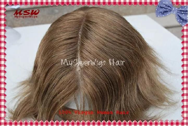 2022 Human Hair Bleach Knots French Lace Hair System