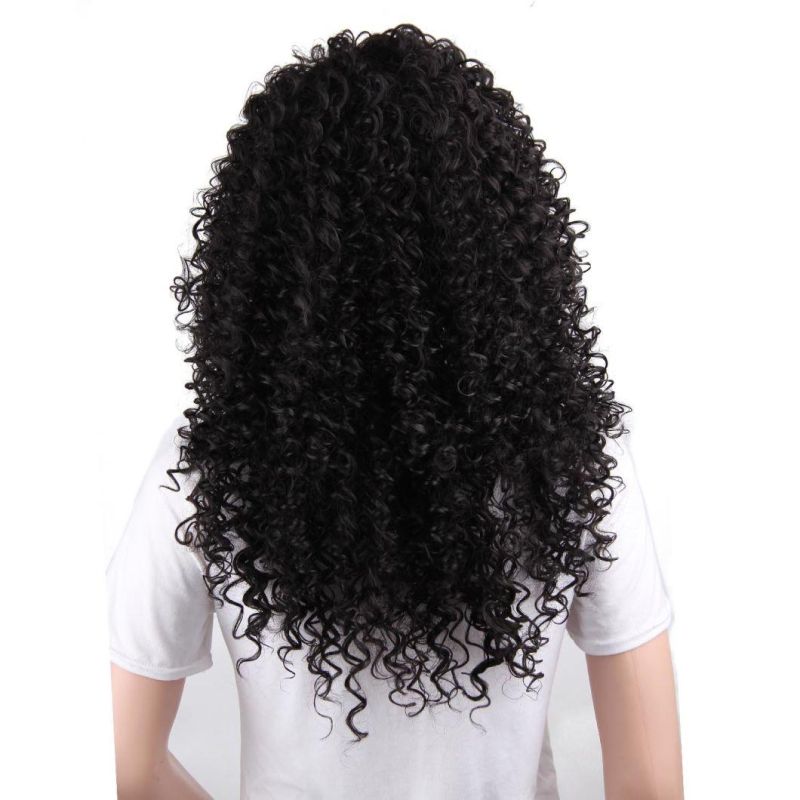 21inch Synthetic Hair Wig Heat Resistant Fiber Short Afro Curly Wigs