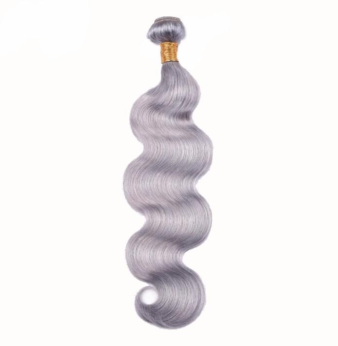Kbeth Grey Color Human Hair Extension with Swiss Lace Closure for Black Women 2021 Bouncy Mink Colorful Cheap Price Hair Bundle China Direct Supplier