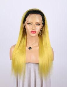 Wholesale Factory Price Cheap Real Human Hair Wig Straight Blonde Ombre Braided Lace Frontal Wig
