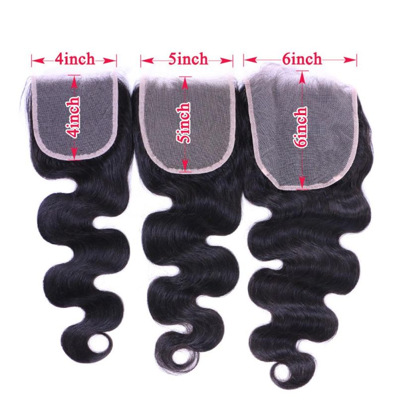 Body Wave Human Hair Lace Closure 4X4 5X5 6X6 Free Part Pre Plucked Brazilian Swiss Lace Closure Remy Hair