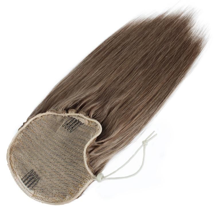 Wholesale Straight Natural Human Hair Drawstring Ponytail Hair Extension