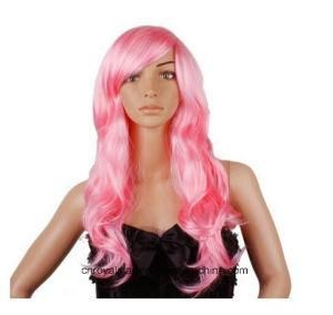New Fashionable Cosplay Pink Fluffy Curly Wig