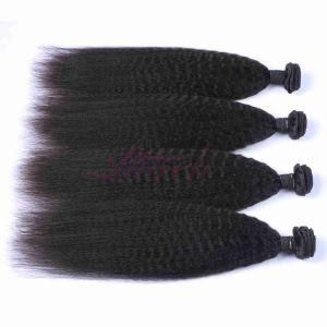 Kinky Straight Brazilian Human Hair Weave Bundles with Closure