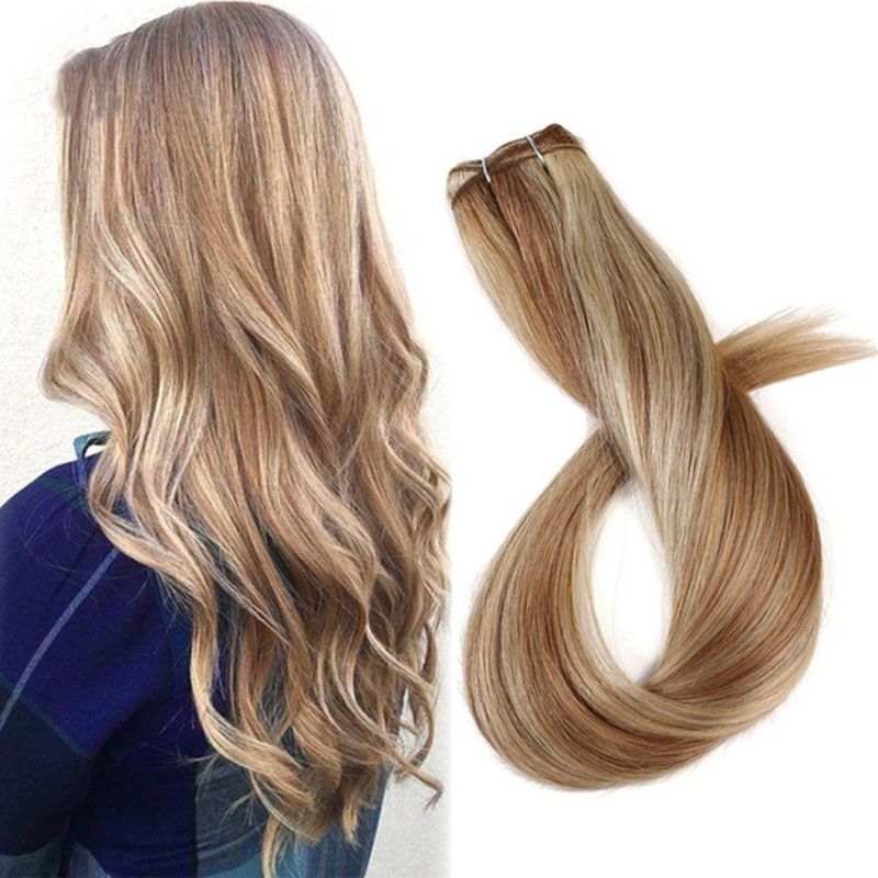 Ombre Straight Human Hair Weaves Bundle 10"-30" Blond Brazilian Human Hair Remy Hair Extensions Multi-Color