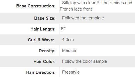 Silk Top Clear PU and French Lace Front Brazilian Hair