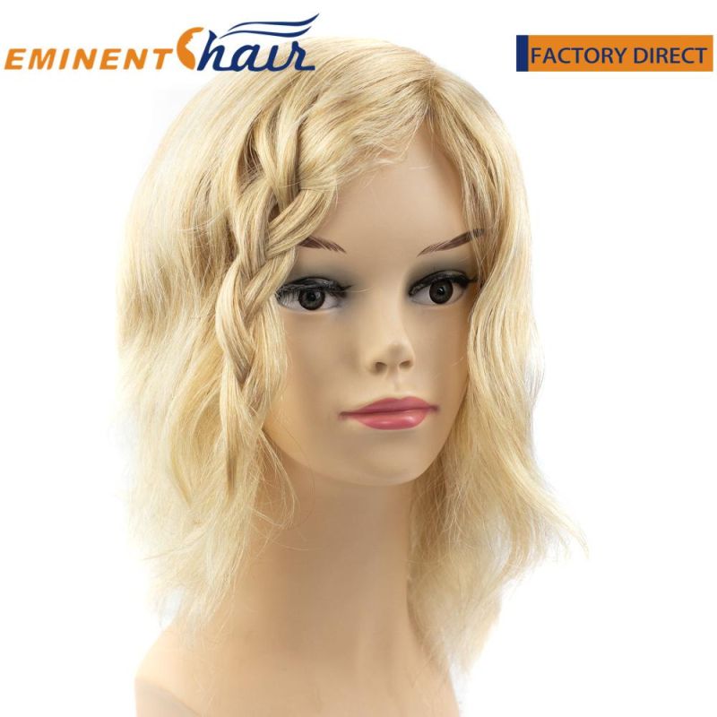 Blond Human Hair Skin with Lace Front Wig Bio Lace Natural Wig for Female