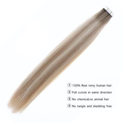 Tape Human Hair Extensions Double Drawn Adhesive Straight Hair Skin Hair 40PCS for Choose Remy Hair