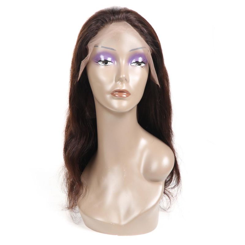 Dark Brown Color Brazilian Hair Lace Frontal Body Wave Hair Wigs