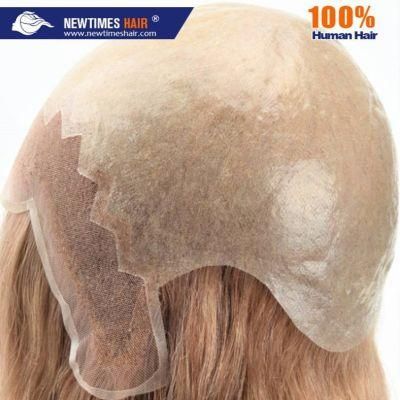 Custom Women&prime;s Skin and Lace Front Real Human Hair Wig