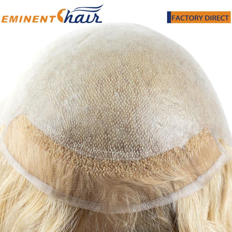 Blond Human Hair Skin with Lace Front Wig Bio Lace Natural Wig for Female