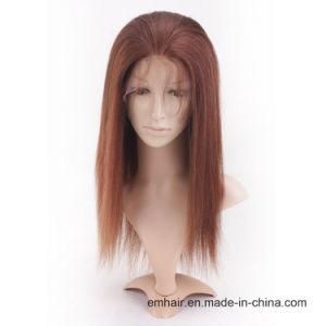Hot Selling High Quality 4# Color 130% Density Human Full Lace Yaki Hair Wig