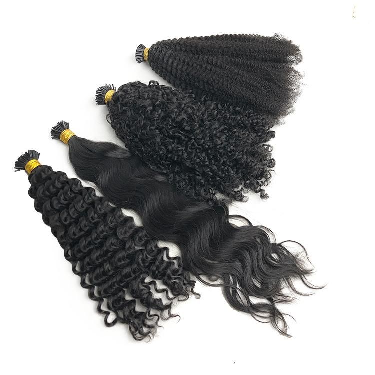 Kakiifahion Hair Custom Itips Hair Best Quality Natural Wave I Tip Human Hair Extensions 100% Human Hair