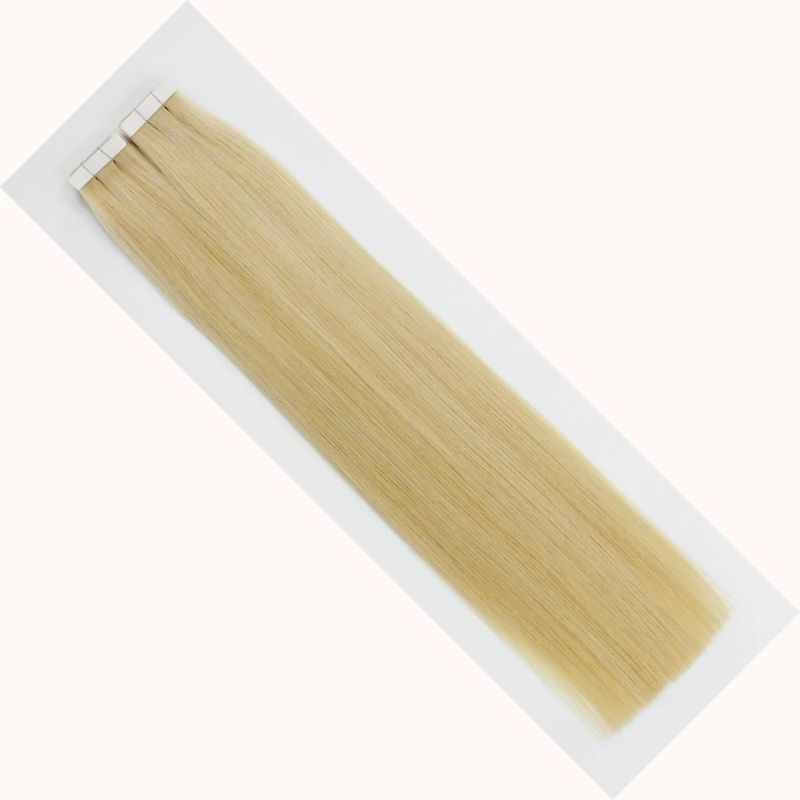 Tape in Extensions Brazilian Straight Human Hair Bundles 613 Color Remy Human Hair Extensions