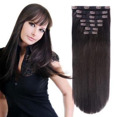 Factory Price Virgin Brazilian Human Hair Straight Clip in Hair Extensions