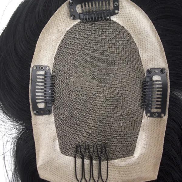 Mono Female Toupee with Npu All Around and Clips Human Hair Bang