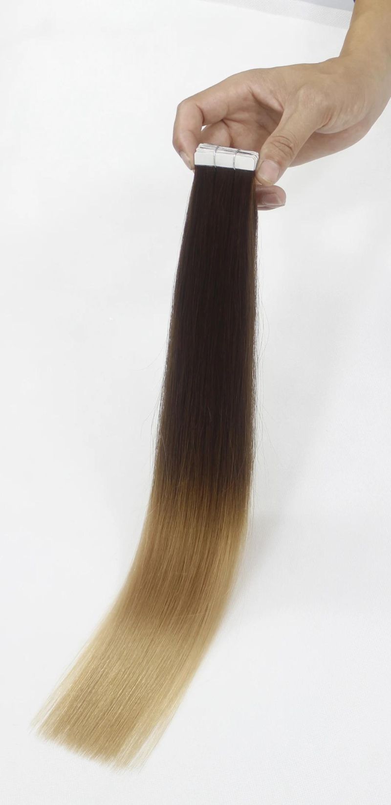 Tape in Extensions Brazilian Straight Human Hair Bundles 4/27 Color Remy Human Hair Extensions