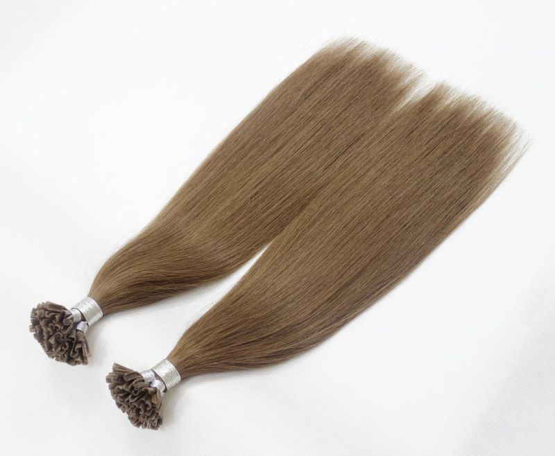 U-Tip Extensions Brazilian Straight Human Hair Bundles Brown Color Remy Human Hair Extensions U-Tip Extensions Brazilian Straight Human Hair