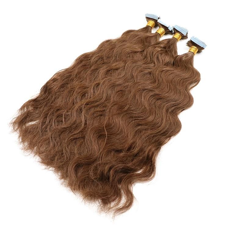 Wholesale Raw Remy Virgin Natural Wave Tape in Hair Extensions 100% Human Hair