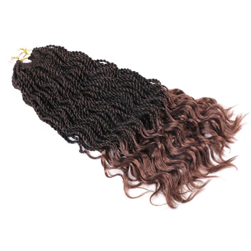 14" Senegalese Twist Crochet Braids Hair Wavy Ends Hair Braiding