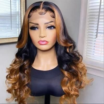 Kbeth 13*6 Transparent Honey Brown Highlight Human Hair Wig Loose Wave Lace Frontal Wigs for Black Women Lace Wig Human Hair Wholesale