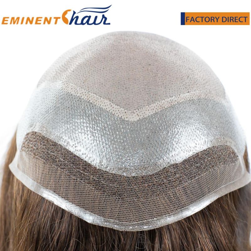 Human Hair Natural Hairline Lace Front Women′s Toupee