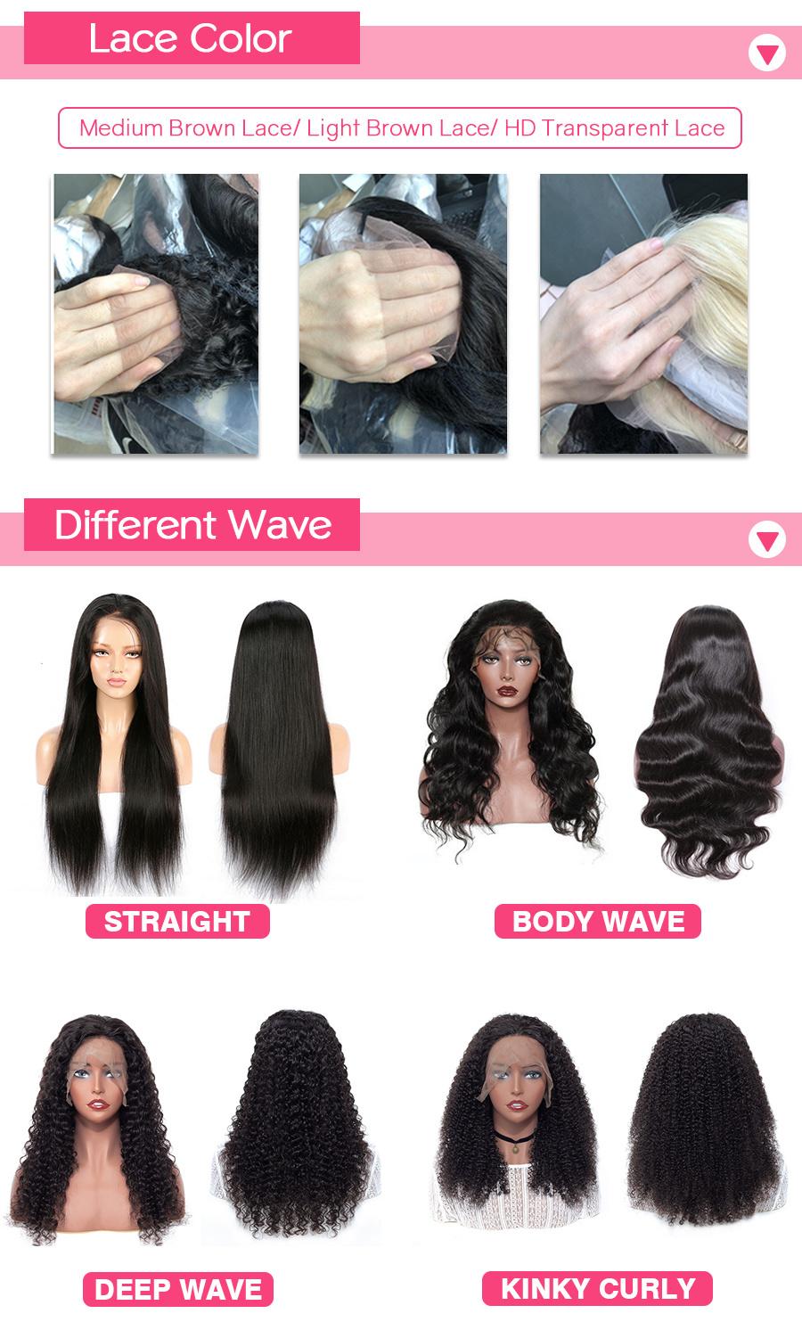 Wholesale Invisible Full Lace Front Remy Human Hair Wigs 100% Natural Cheap Brazilian Virgin Human Hair 13X4 HD Transparent Full Lace Wig