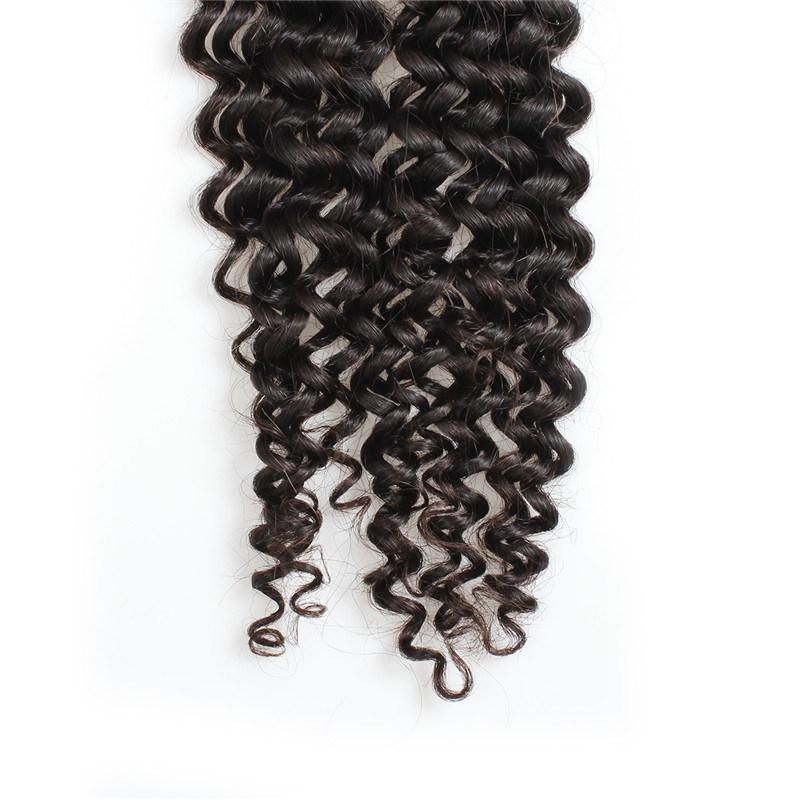 4*4 Lace Closure Kinky Curly Brazilian Hair Remy Human Hair Weave