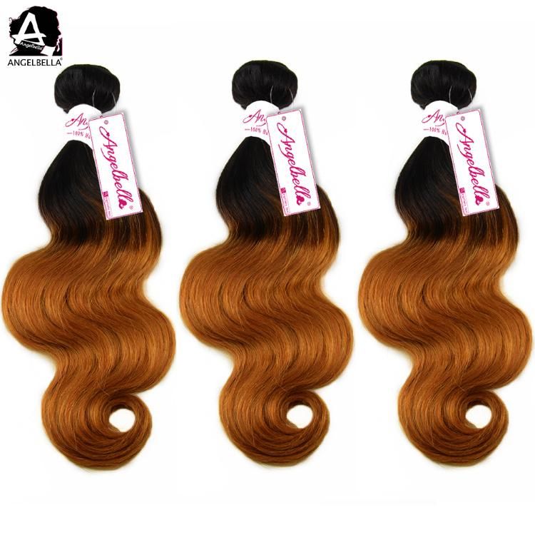 Angelbella Hair Weaves Body Wave Omber Color 1b#-30# No Shedding Human Hair Weft Bundles