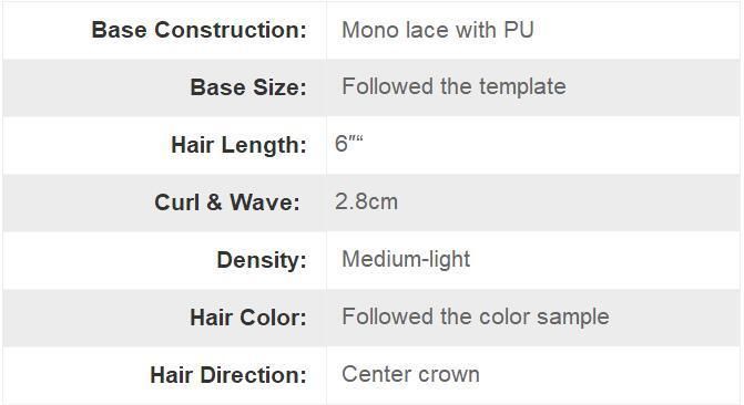 Luxury Hair Piece Men′s French Lace Toupee Wigs