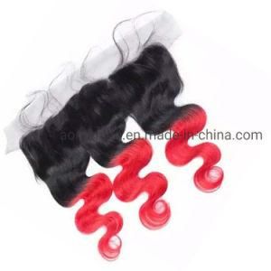 Cheap 13* Lace Frontal Closure 1b/Purple Orange Red Straight Virgin Body Wave Remy Ombre Malaysian Hair