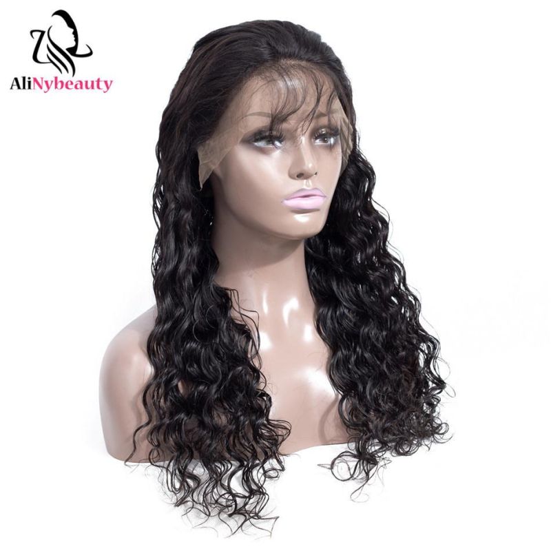 100 Unprocessed Brazilian Human Hair Water Wave Lace Front Wig