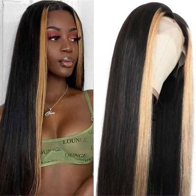 Straight Lace Front Wig Human Hair 150% Density 22inch Remy Hair Wig Ombre Color 1b/27