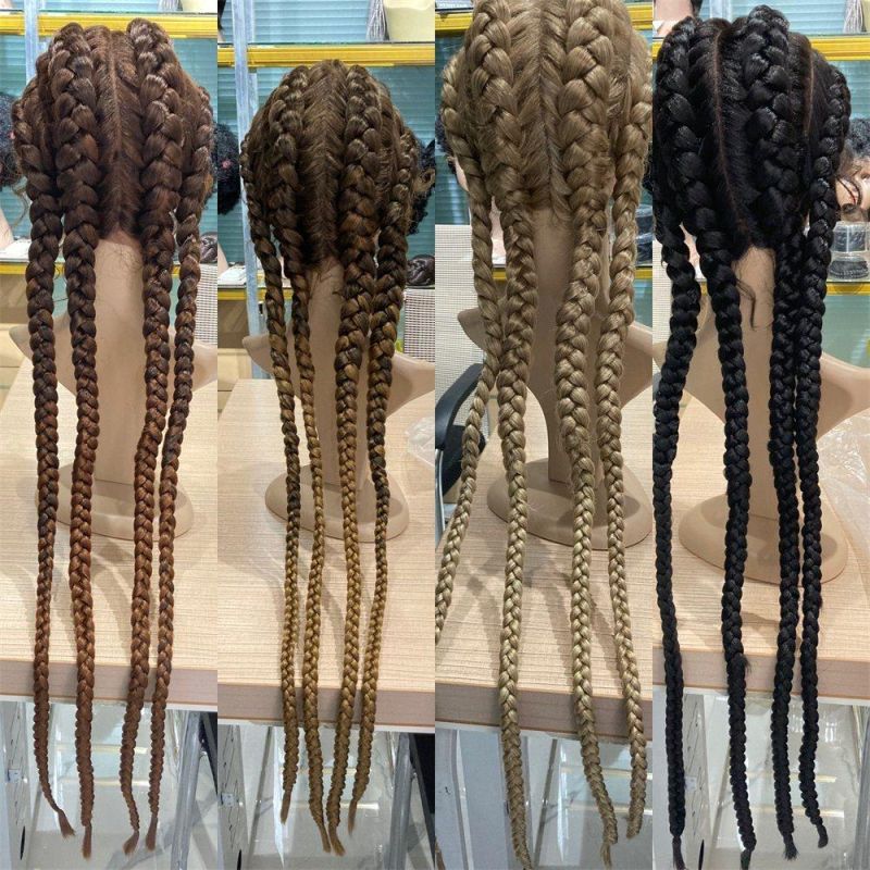 Cheap Price Good Quality 36 Inch Longer Wholesale Synthetic Hair Lace Frontal Braided Wig