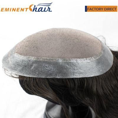 Human Hair All Backwards Fine Mono with Clear PU All Around Hairpiece for Women