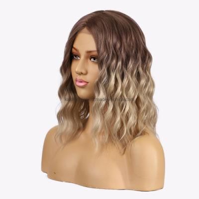 Wholesale Cheap Body Wave Ombre Brown Wigs Lace Wigs Synthetic Hair Wigs for Black Women