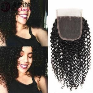 Real Fashion Dyeable Healthy Cuticle Original High Density Peruvian Virgin Human Hair Afro Kinky Curly Lace Closure Size 4*4