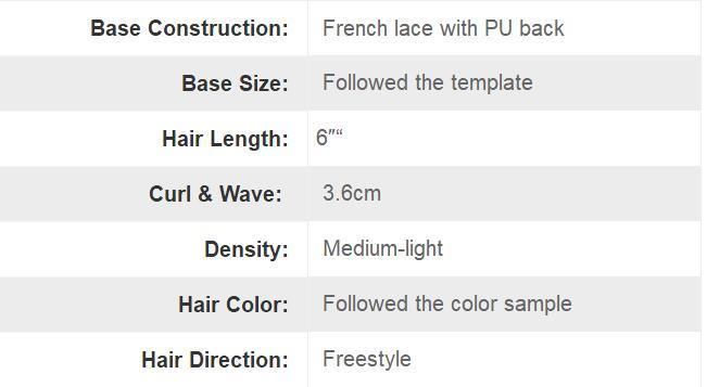 Custom Men′s French Lace Toupee - Real Human Hair Blonde