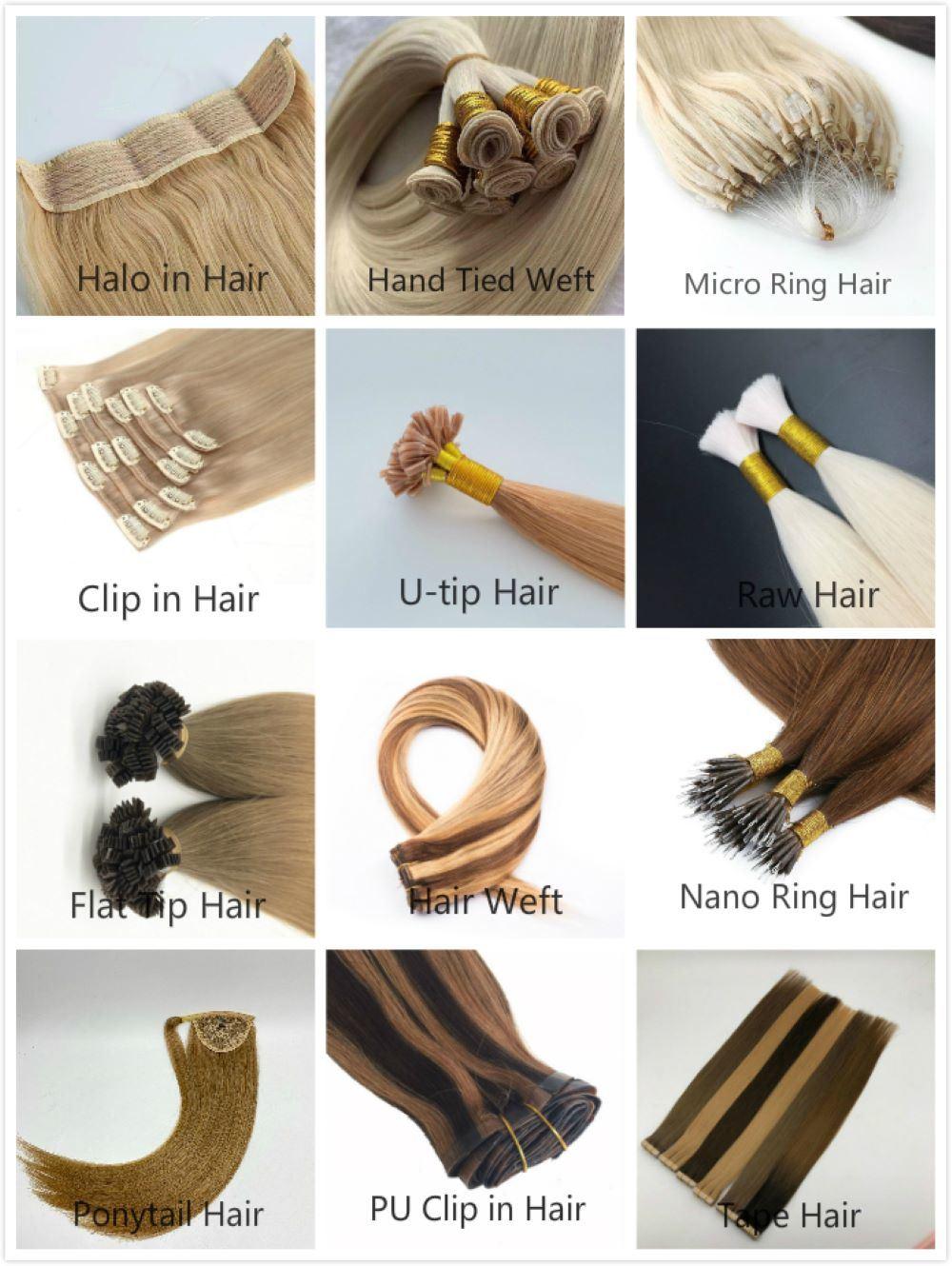 Top Grade European Double Drawn Human Hair Clips Hair Extenion