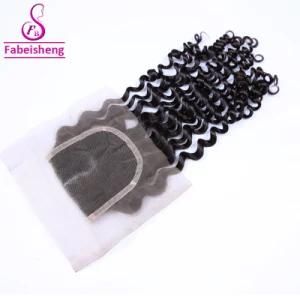 Swiss Lace Closure, 4X4 Silk Base Brazilian Hair Closure, Cuticle Aligned Straight Human Hair