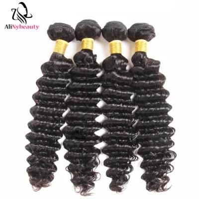 Alinybeauty Wholesale Virgin Brazilian Human Hair Deep Wave Hair Weave