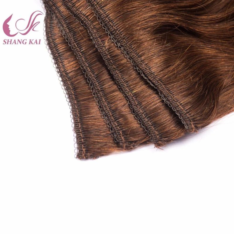 Full Head Double Drawn Lace Clip Hair Extension Clips in Remy Hair