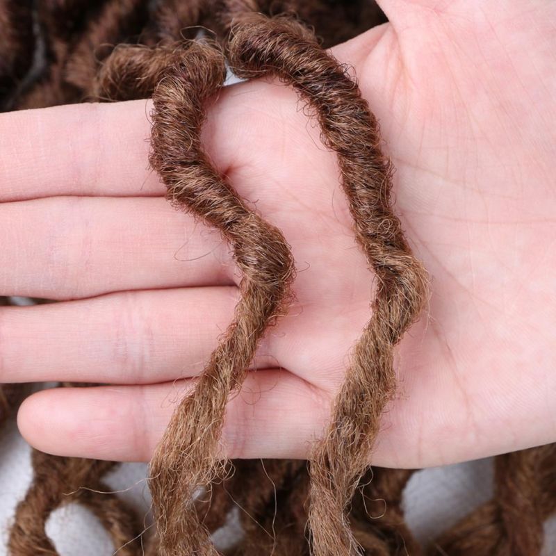 18inch 24 Strands Gypsy Faux Locs Crochet Hair Briading Curly Ends Crochet Hair Extension